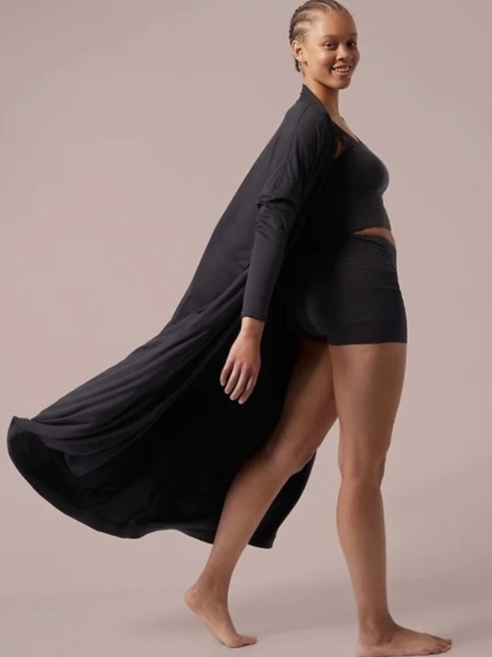 Athleta X Alicia Keys Women's Keys Maxi Robe Black  S/M